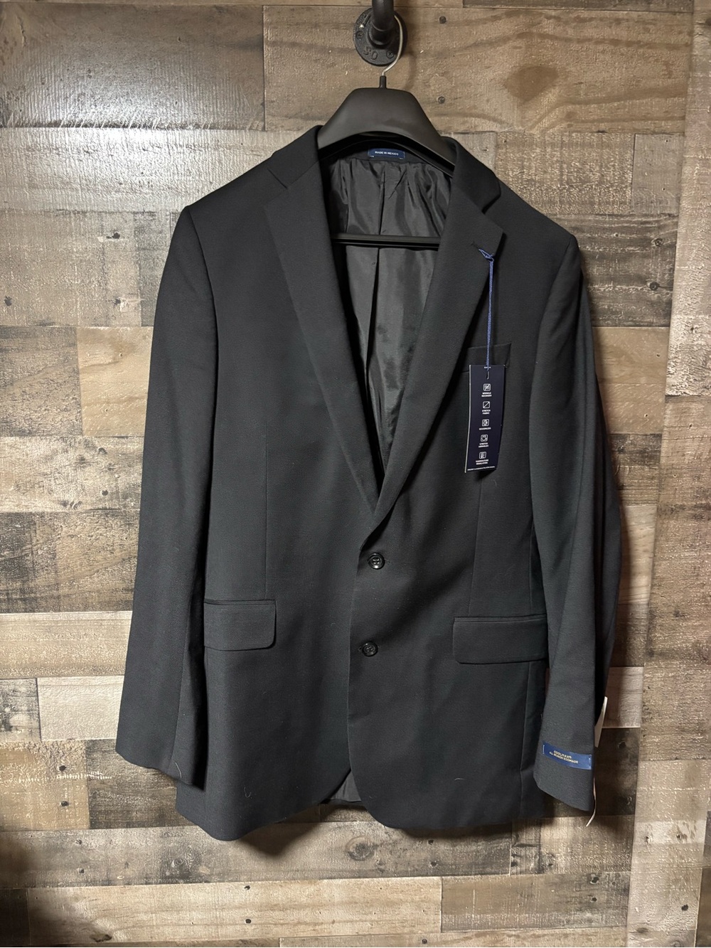 NWT Stafford Black Two-Button Blazer - Classic Tailored Fit 42L